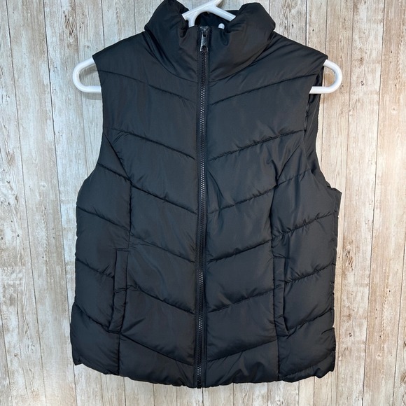 Cole Haan Signature Womens Black Puffer Vest Quilted Sleeveless Full Zip size SM - Picture 1 of 8